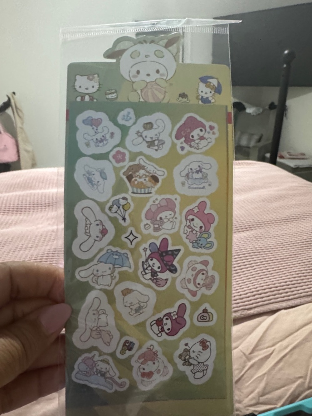 New Sanrio Character Sticker Sheet - Pink & Pastel Multicolor